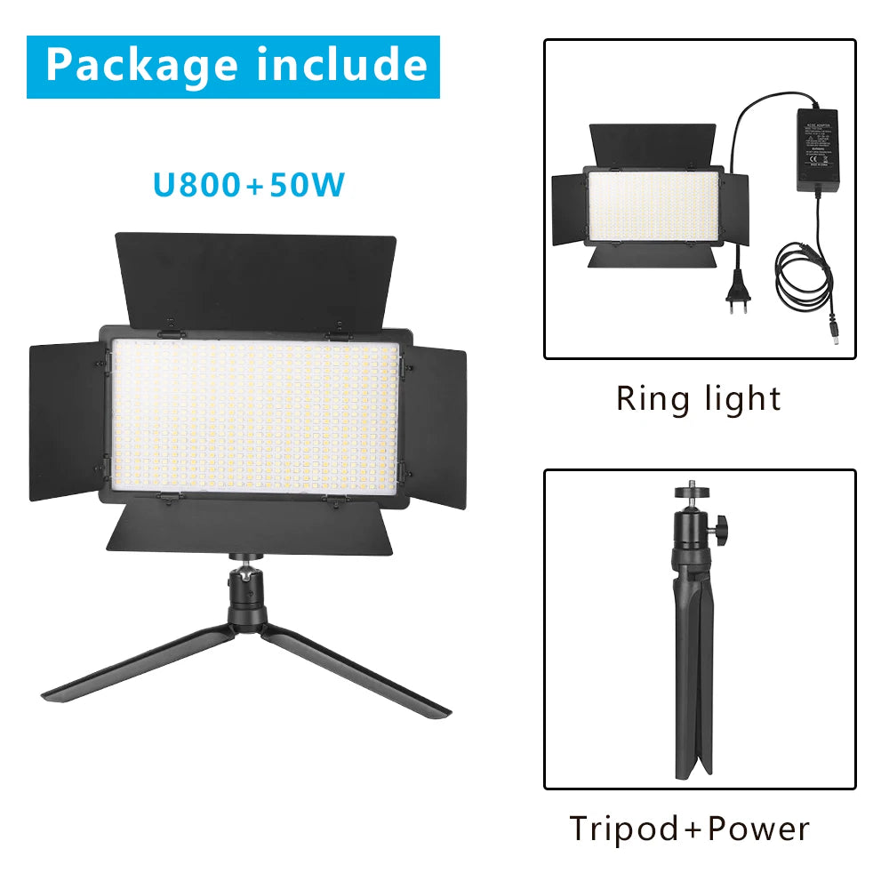 Nagnahz U800 LED Photo Studio Light for Tiktok Youbute Game Live Video Lighting Portable Video Recording Photography Panel Lamp