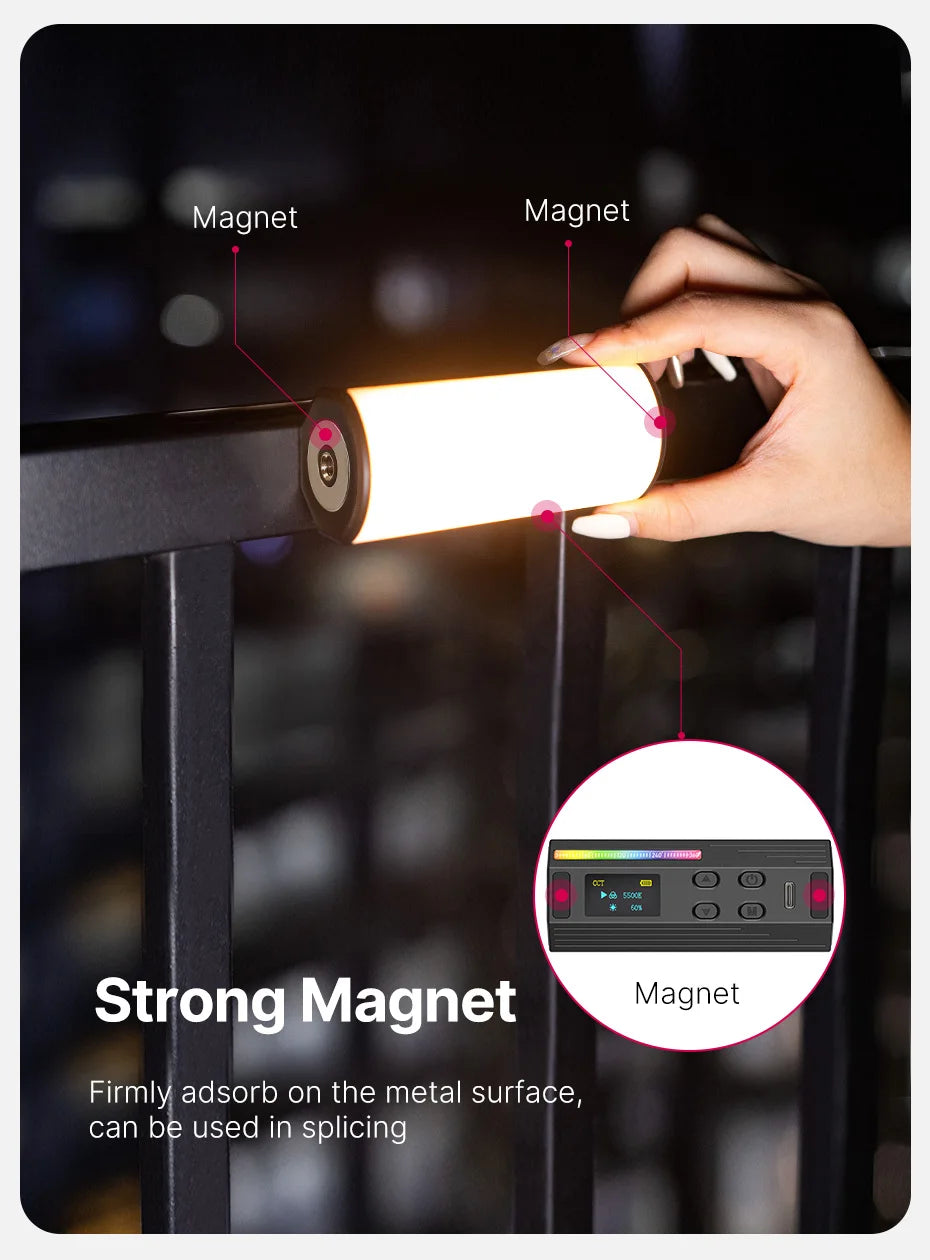 Ulanzi i-Light VL119 RGB Handheld Light Wand LED RGB Stick 2500-9000K Photography Lighting Magnetic Tube Light for Video Vlog