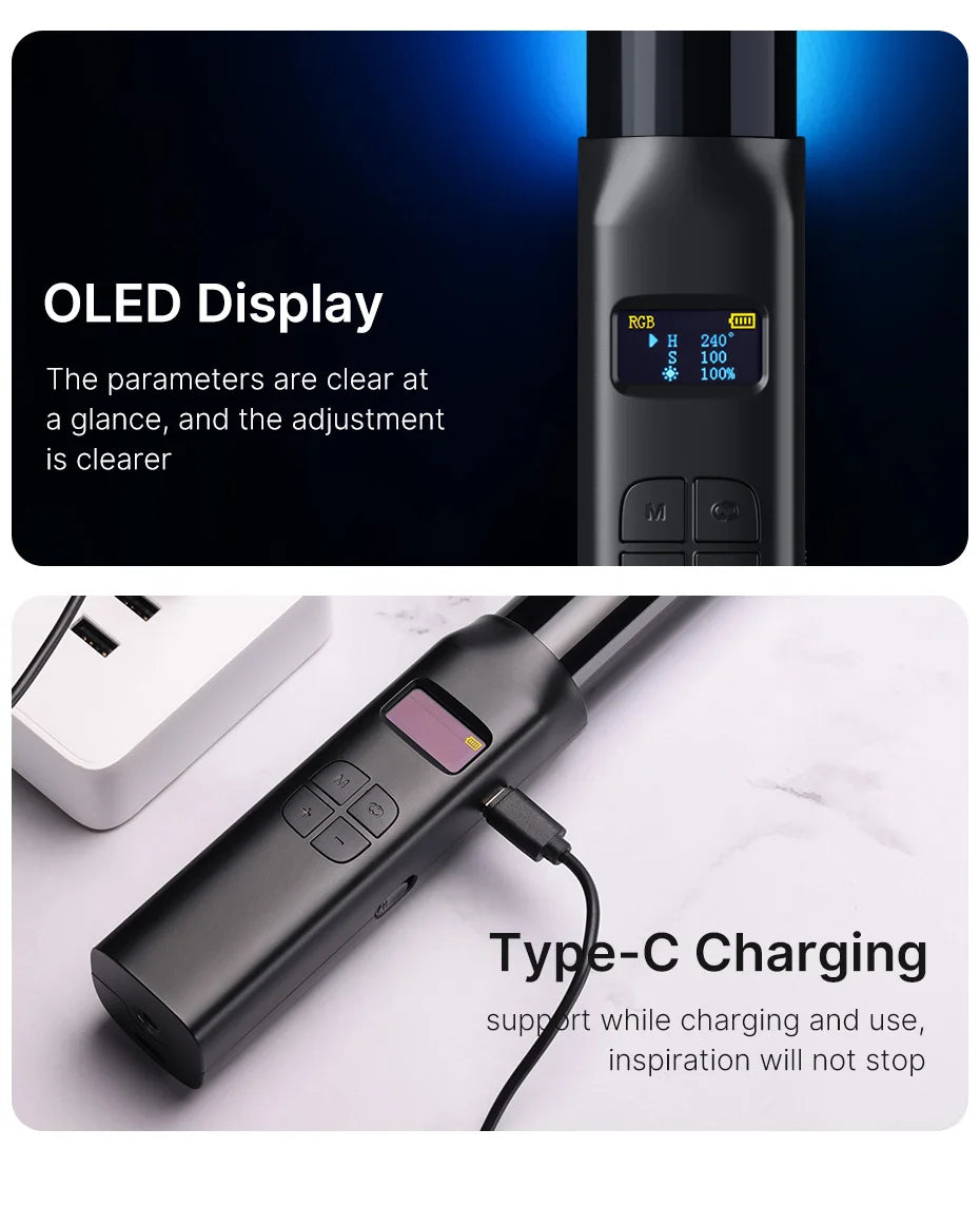 Ulanzi i-Light VL119 RGB Handheld Light Wand LED RGB Stick 2500-9000K Photography Lighting Magnetic Tube Light for Video Vlog