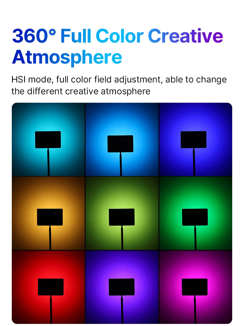Ulanzi LT003 RGB Video Light Full Color Panel Light 8000mAh Dimmable 2500-9000K CRI 95+ Photo Studio Lamp 266 Beads Livestream