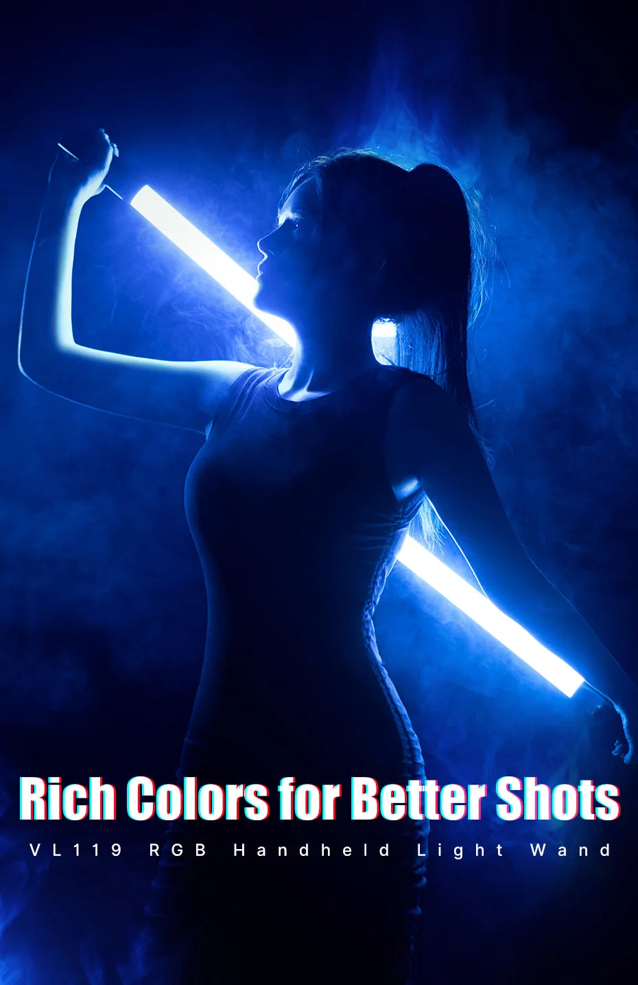 Ulanzi i-Light VL119 RGB Handheld Light Wand LED RGB Stick 2500-9000K Photography Lighting Magnetic Tube Light for Video Vlog