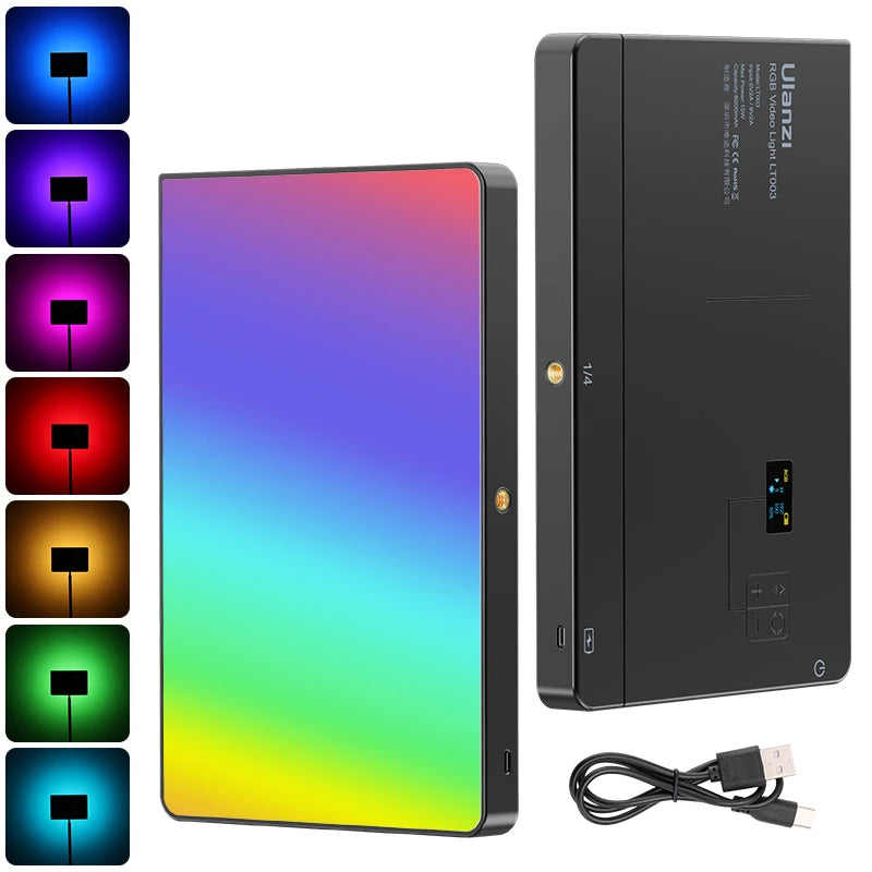 Ulanzi LT003 RGB Video Light Full Color Panel Light 8000mAh Dimmable 2500-9000K CRI 95+ Photo Studio Lamp 266 Beads Livestream